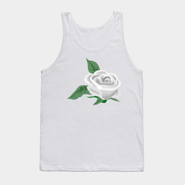 White rose Tank Top by Robie